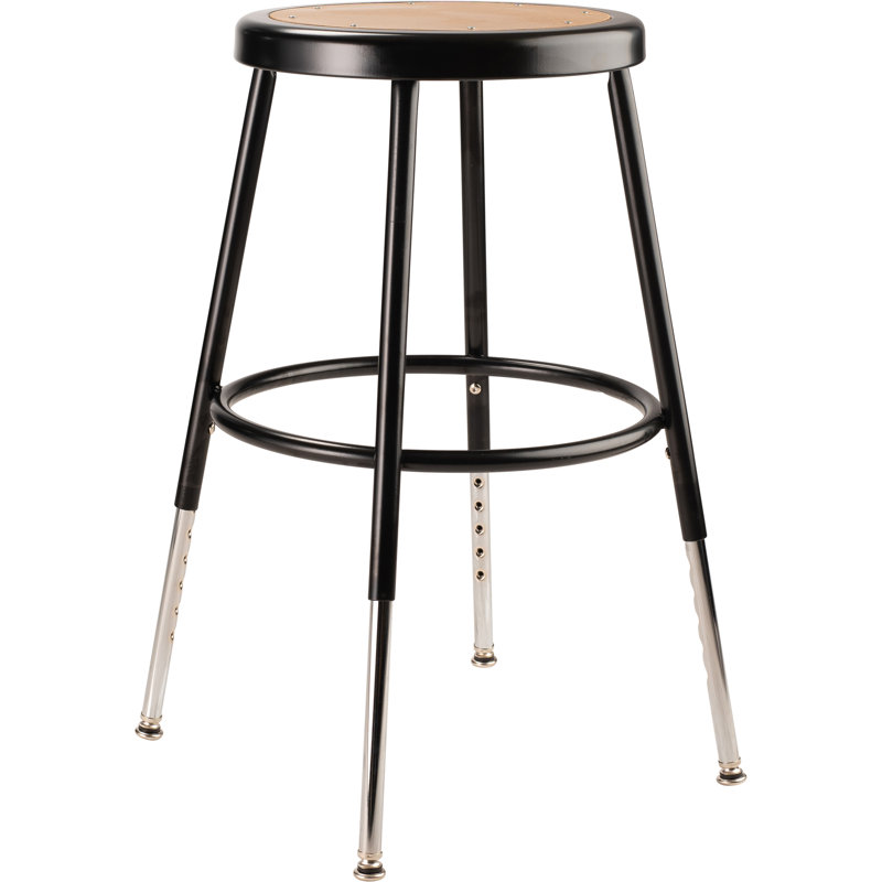 Adjustable Height Ergonomic Lab Stool Footring, Black, 27"