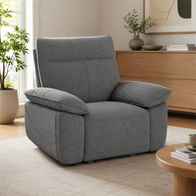 Fauteuil lève-personne électrique en similicuir gris foncé pour canapé-lit pour personnes âgées soutien lombaire épais pour la chambre à coucher du salon