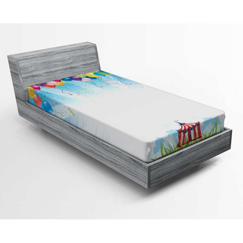 Circus Microfiber Fitted Sheet, Twin Fitted Sheet