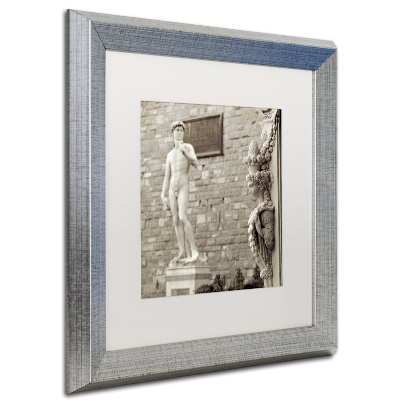 Alan Blaustein «Firenze IV», reproduction de photo encadrée, H 16 po x l 16 po x P 0,5 po, Toile avec cadre brun, Blanc