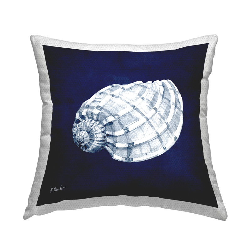 Coussin d'extérieur Vivid Blue Coastal Seashell