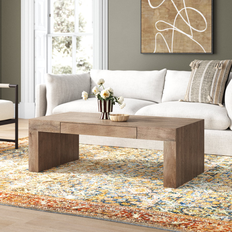 Sonora Modern Coffee Table, Light Oak