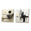 Gris et noir, horizon fantastique - ensemble de 2 collages carrés-126052250-126052326