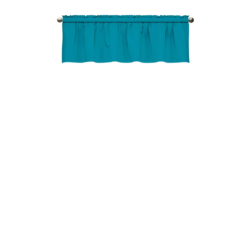 Rich Teal Extended Blackout Microfiber Rod Pocket Valance