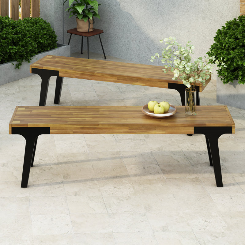 Davonna Manufactured Wood Wood Outdoor Bench