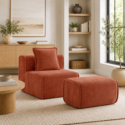 Ensemble de fauteuil modulaire et repose-pieds Velvet