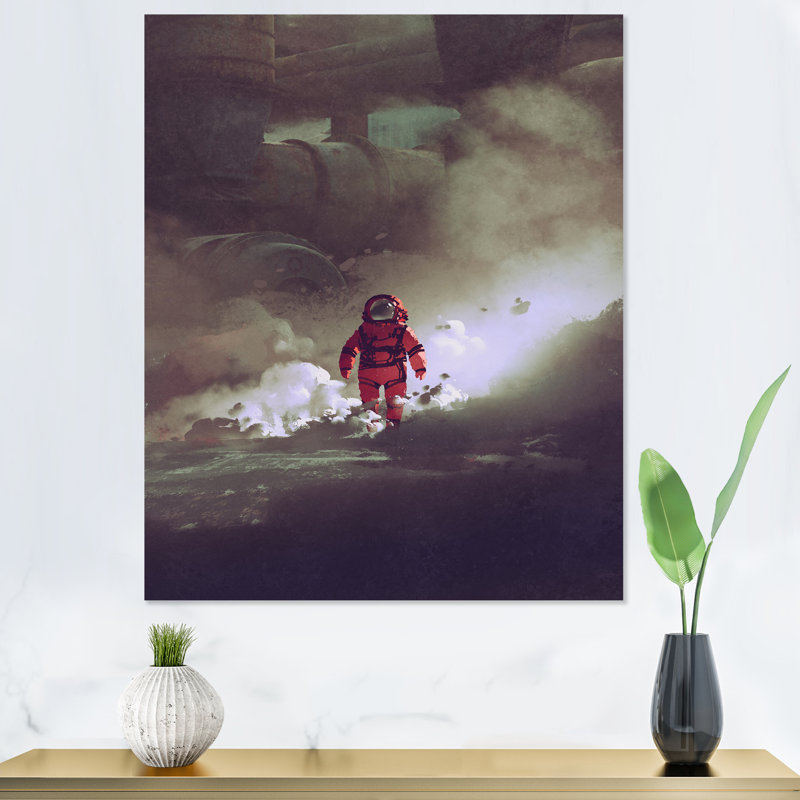 «Video Game Astronaut Lost in Galaxy III», reproduction sur toile, H 32 po x l 16 po, Toile tendue