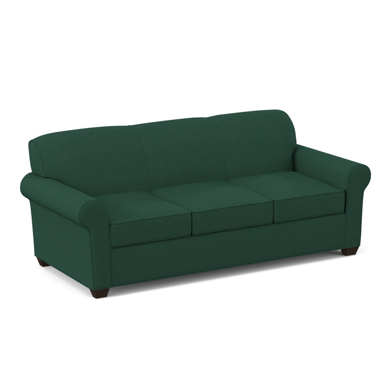 Finn Rolled Arm Sofa with Reversible Cushions, Cafelle, Antic Jade, 34" H x 83" W x 36" D