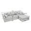 Canapé modulaire de 113 po en velours côtelé 113 po avec 3 coussins décoratifs sans assemblage requis-591164679