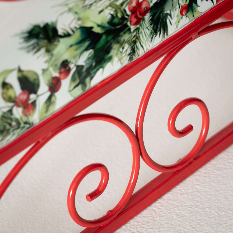 24" Christmas Metal Sleigh Table Display, Multicolor