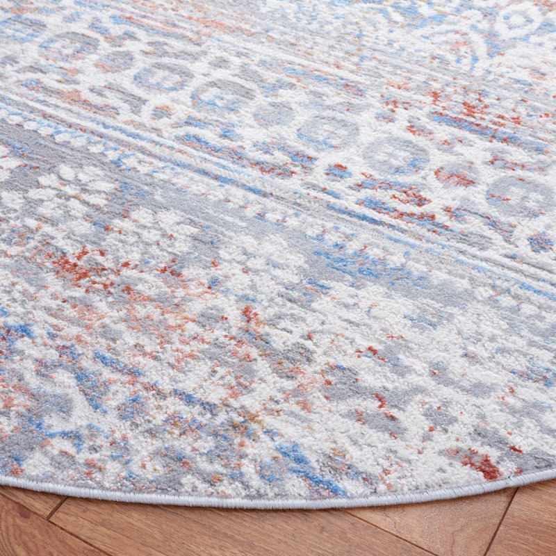 Tapis en coton Gov, Rond 6 pi 7 po