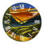 Coucher de soleil chaud au-dessus du marais Lotus - Horloge murale traditionnelle-60281538