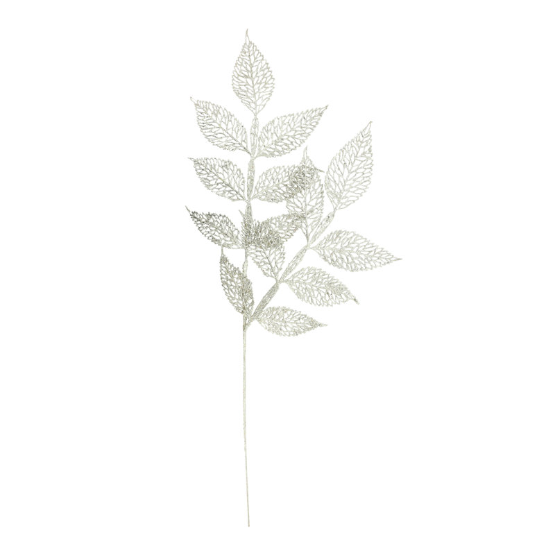 Silver Glitter Leaf Spray