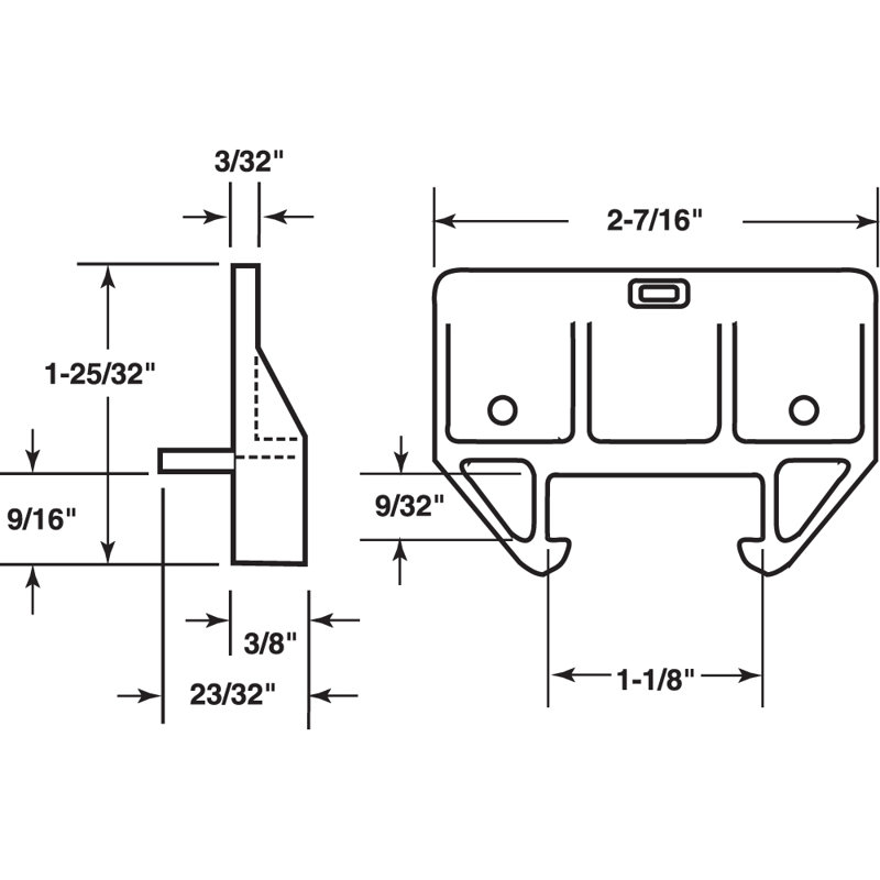 Prime-Line Drawer Track Guide and Glides, White Polyethylene