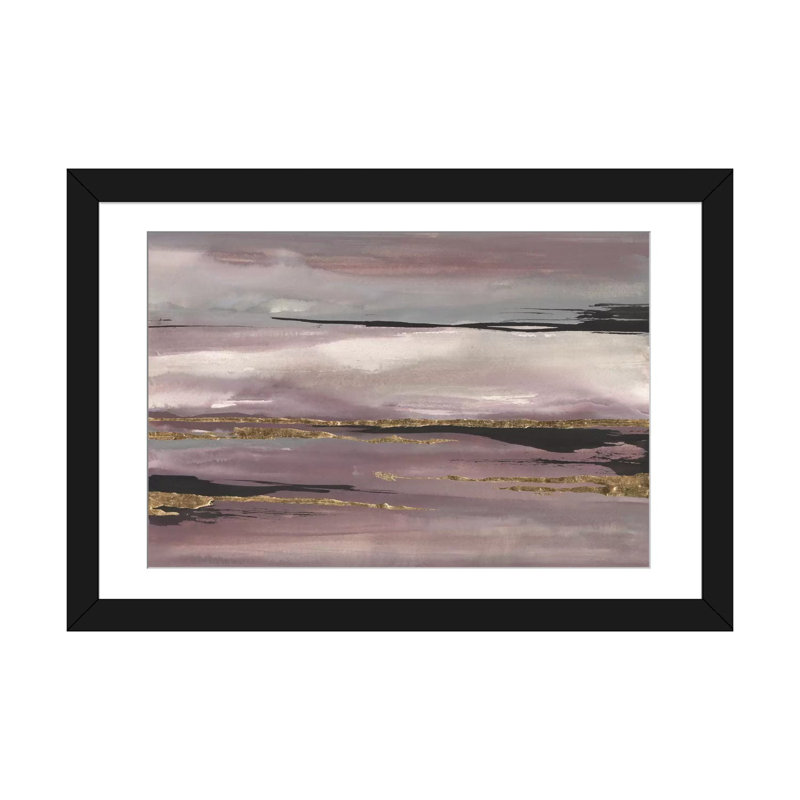 «Gilded Storm III», reproduction d'art sur toile, H 16 po x l 24 po x P 1 po, Papier d'art encadré noir, Blanc