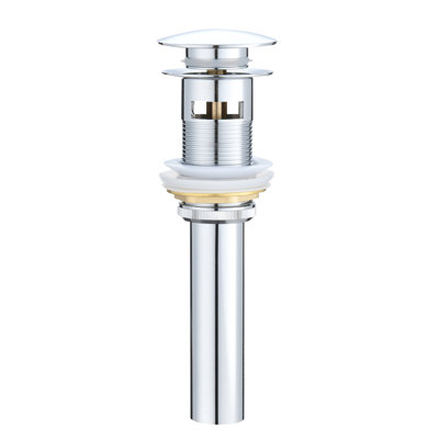 Bathroom Sink Pop Up Drain With Overflow,stainless Steel,one Piece,brushed Nickel