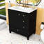 Meuble-lavabo simple autoportant élégant avec lavabo en céramique, porte à fermeture en douceur et grand espace de rangement-745721007-745721002