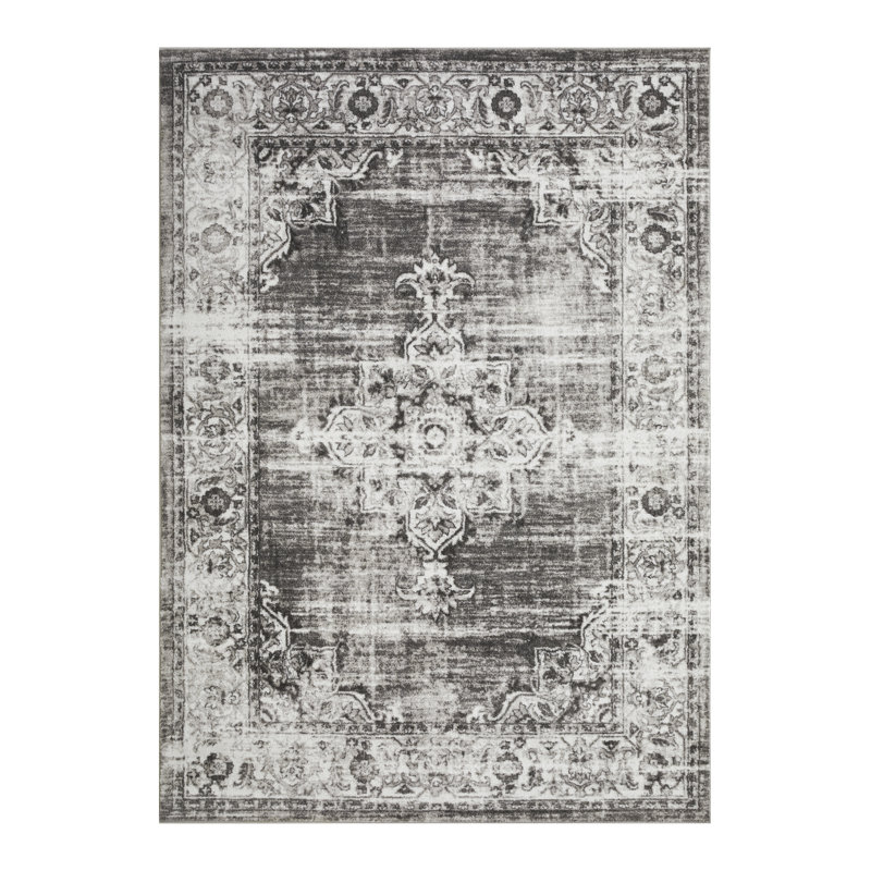 Raghdah Washable Oriental Indoor Rug, Rectangle 6'7" x 9'2"