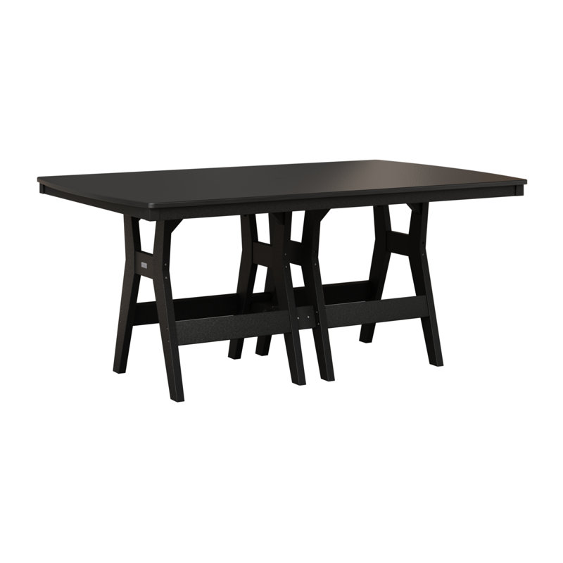 Table de bar rectangulaire 72 po Berlin Gardens Harbor, Noir, Noir martelé, H 38,87 po x l 72 po x P 44 po