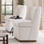 Fauteuil d'appoint rembourré avec accoudoirs à dossier plein et chaise demi-tonneau avec base en bois massif-864772986