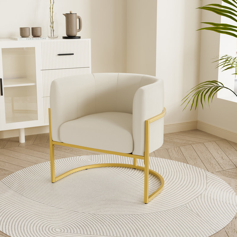 Fauteuil de coiffeuse Accent Chair, Coton beige