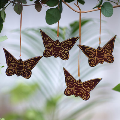 3.1'' Handmade Wood Hanging Figurine Ornament