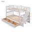 Lit superposé simple au-dessus de simple avec trois tiroirs Stairway - aucun sommier nécessaire, durable pour la chambre à coucher (Taille: Simple)-1853133399