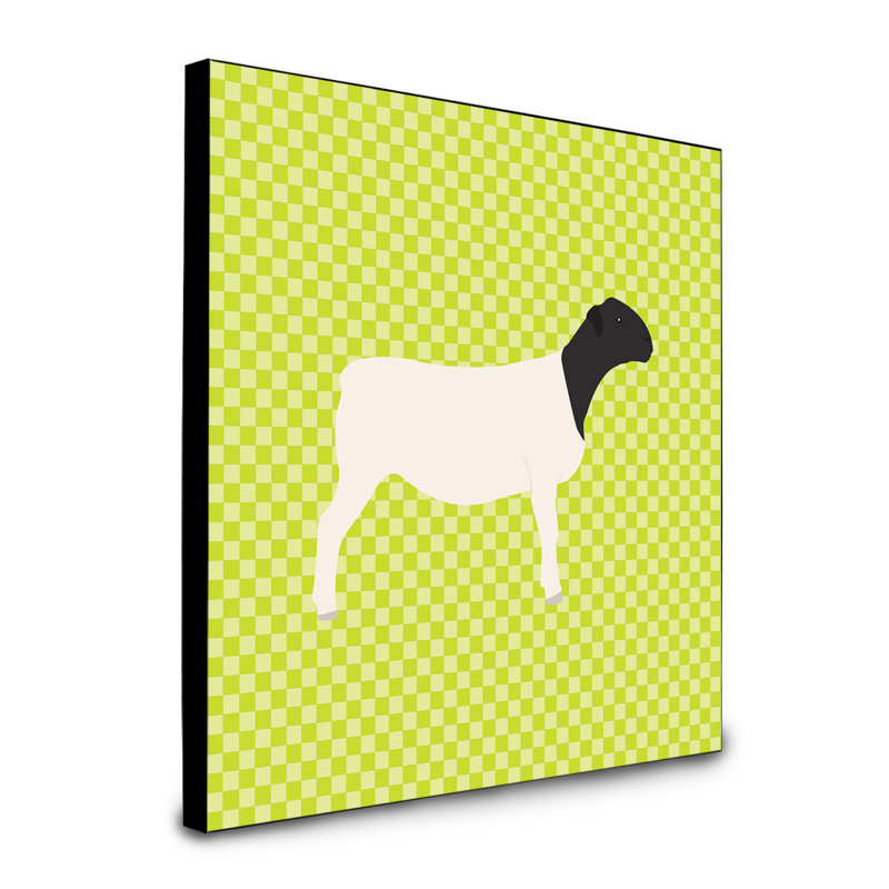 Art encadré dorper ovin Thery, Vert
