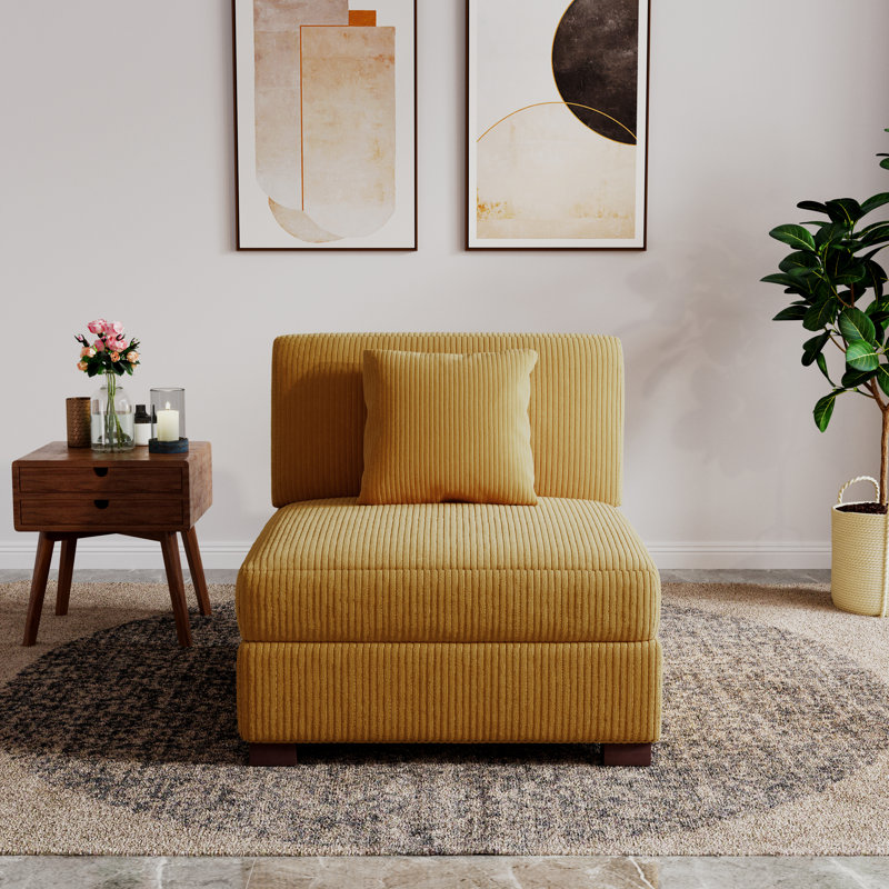 Upholstered Accent Chair, Orange