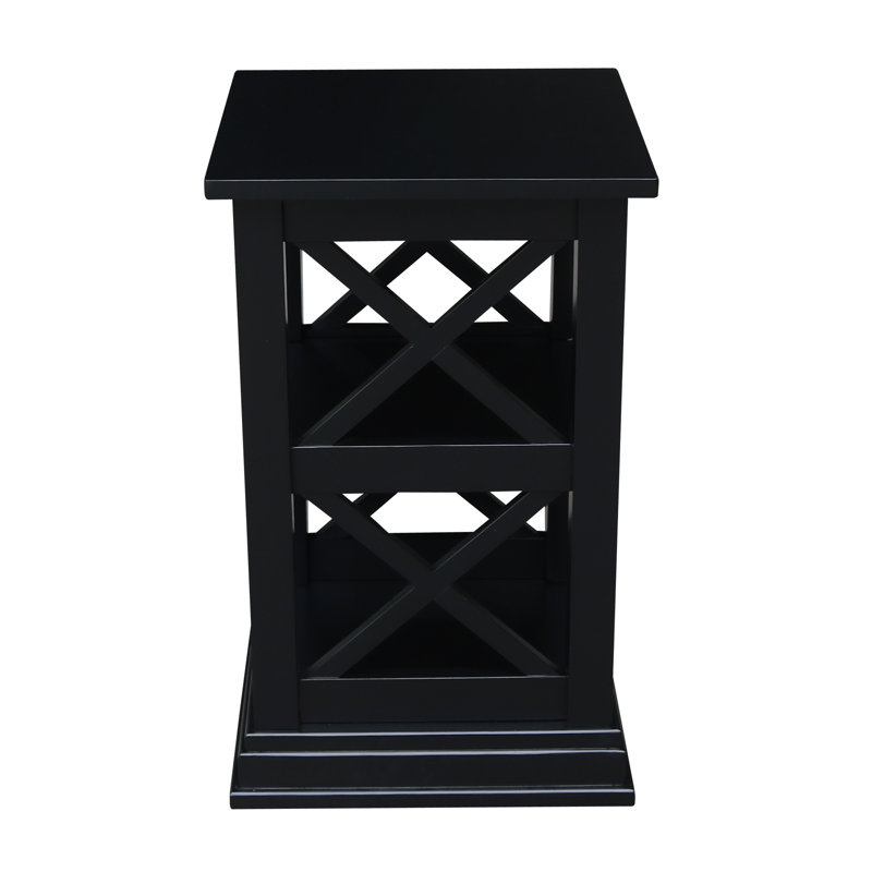 Table de bout avec rangement Rossitano, Noir