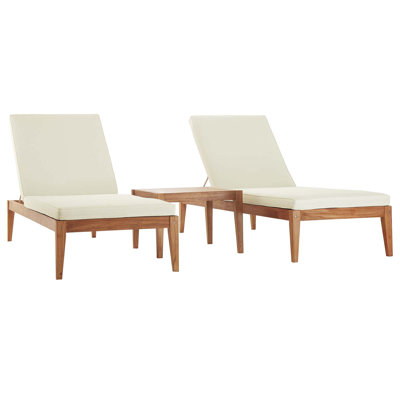 Ensemble de patio extérieur en bois de teck de qualité supérieure A de qualité supérieure 3 pièces Northlake