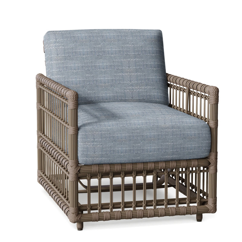 Newport Patio Chair with Cushions, Rollo Chambray, Welt, Newport #66 Burlap