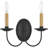 2-Light Black Wall Sconce: Stylish Steel Base Material