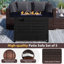 Ensemble de 5 meubles de patio en rotin avec cadre et table de foyer 60 000 BTU gris-863529219