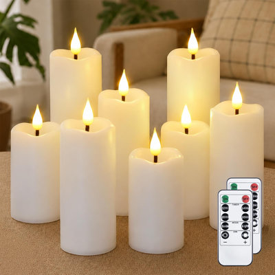 Unscented Flameless Pillar Candle with Plastic Holder