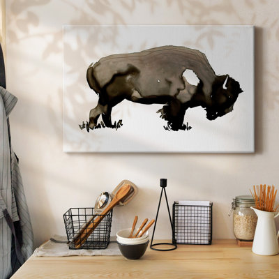 Monochrome Bison I-Gallery Wrapped Canvas