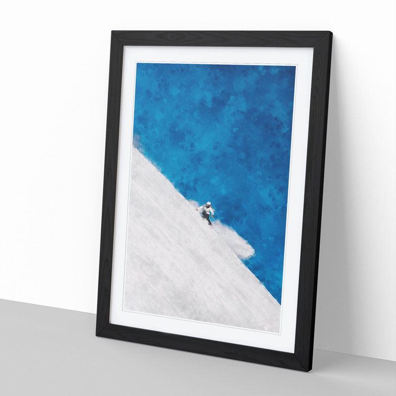 Skiing Vol.1 - Picture Frame Graphic Art, 48cm H x 36cm W x 2cm D, Black Framed