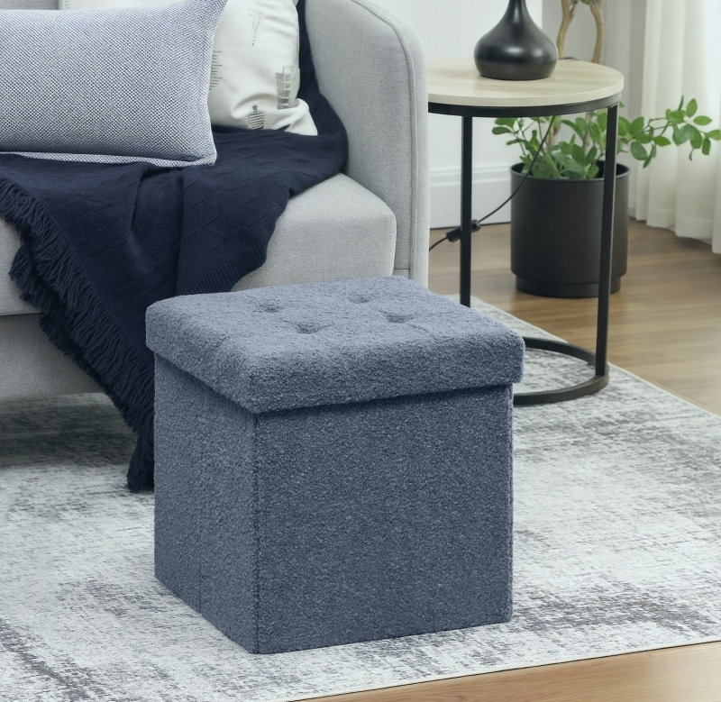 Ottoman, Fabric - Blue