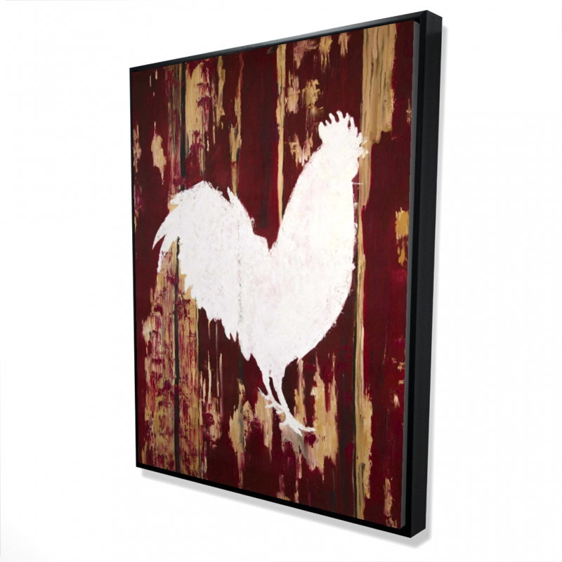 Rooster Silhouette Print On Canvas