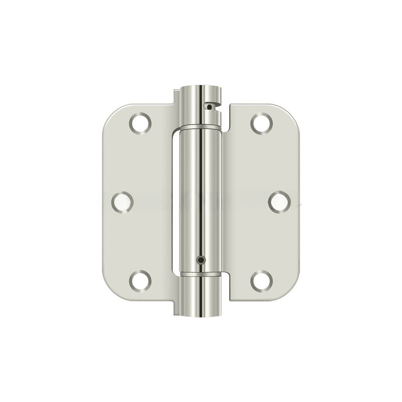 Charnière à ressort en nickel poli 3-1 / 2 po x 3-1 / 2 po x 5/8 po Deltana DSH35R514, Nickel poli
