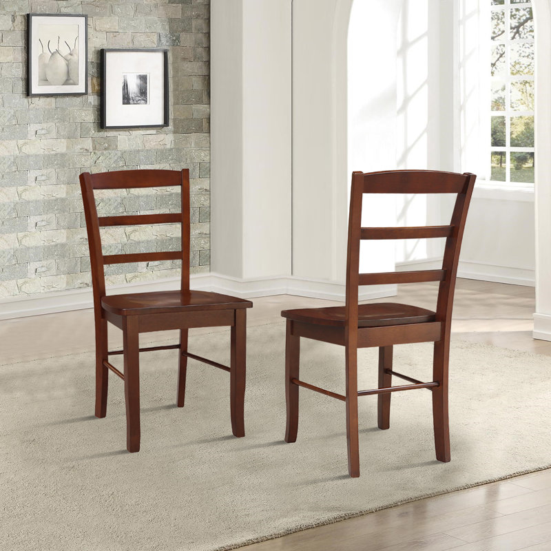 Chaise de salle à manger en bois massif Klynn, Espresso