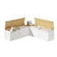 Banc de rangement à angle droit avec compartiment de rangement