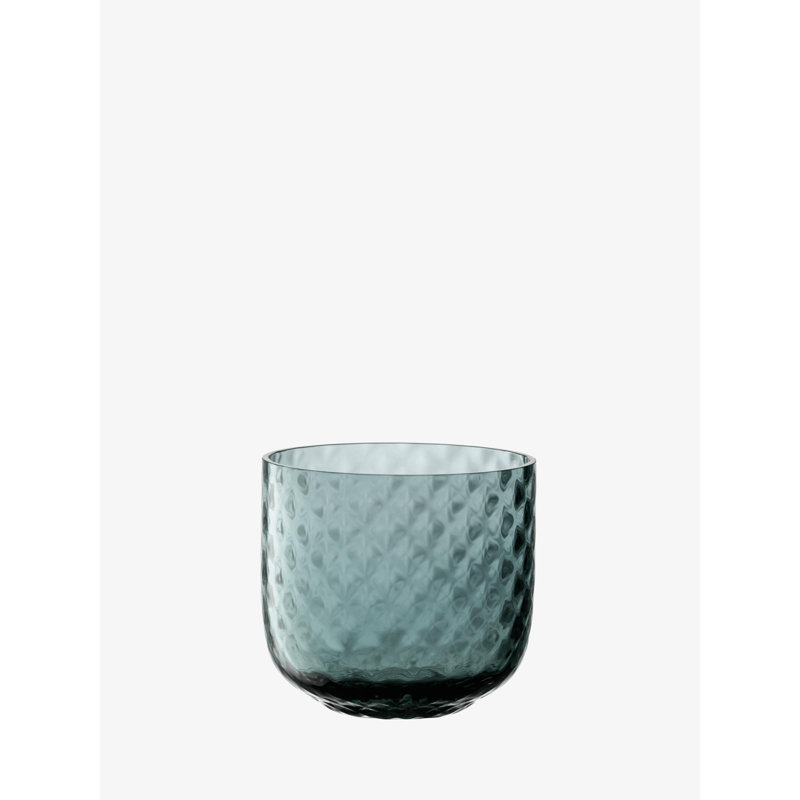 Dapple Handmade Hammered Glass Drinking Glass, Water Blue