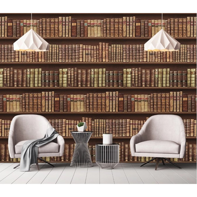 Papier peint amovible à la recherche de bibliothèque, L 9 po x l 15 po