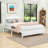 Vintage-Inspired Wooden Platform Bed with Unique Headboard-873768150-873768148