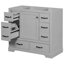 Meuble-lavabo 36 po sans lavabo, base d'armoire seulement, six tiroirs, diviseur de tiroir multifonctionnel, tablette réglable-112367364-112367367