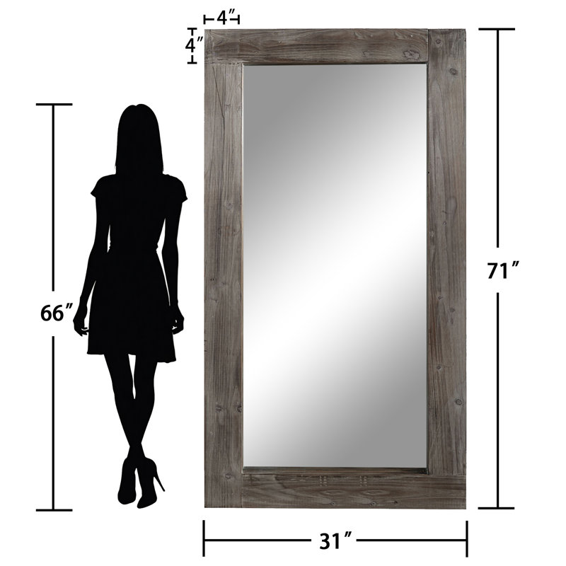 Miroir d'appoint Breea,  Gris anthracite, 71 po x 31 po