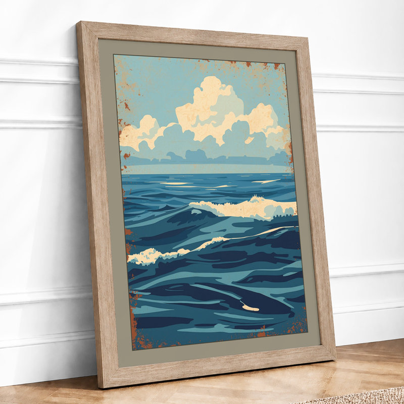 Calm Seascape Coastal - Print, Oak, A3 - 42.0 x 29.7 cm