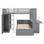 Lit mezzanine simple avec lit autonome, tablettes, bureau et garde-robe-447484477-447484478