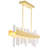 39'' Modern Satin Gold LED Rectangular Chandelier for Kitchen Island, Dining Room, or Bar – Integrated LED-2110281852